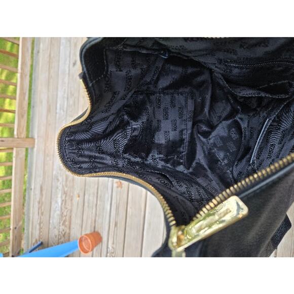 Michael Kors Karson Large Pebbled Leather Shoulder Bag  Black Purse Gold Hardwar - Picture 12 of 15